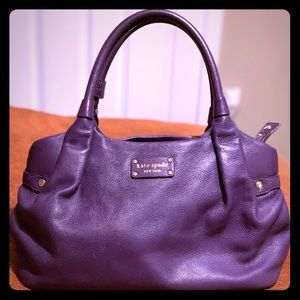 Purple pebbled grain leather Kate Spade handbag